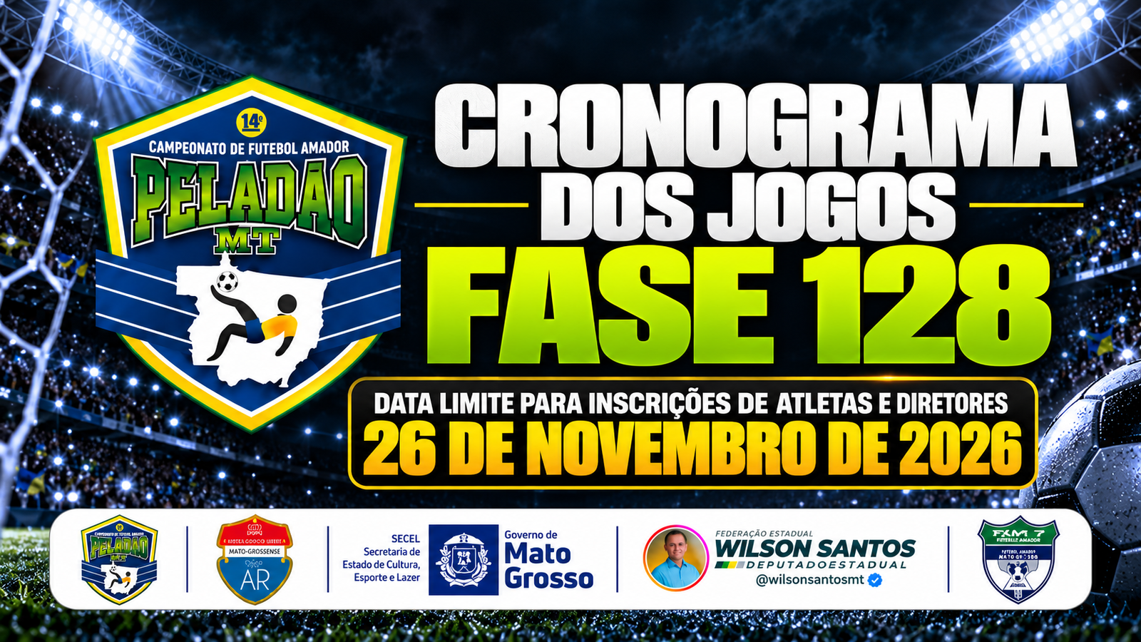 Cronograma do Peladão MT: confira os jogos da fase 128 até a final